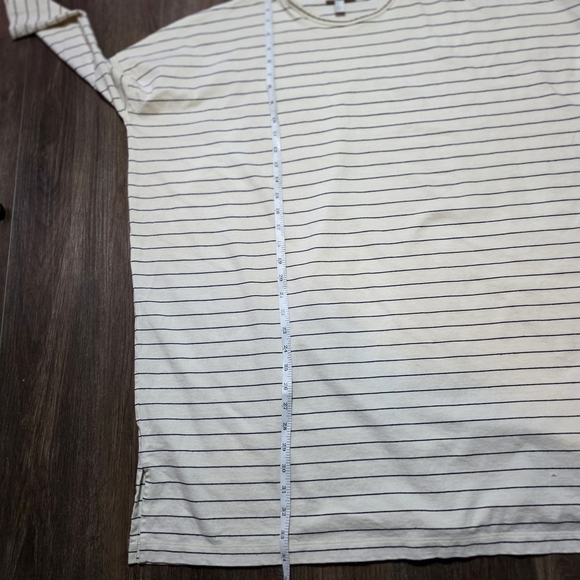 COS Oversized Striped Tunic Sweater Dress Beige Black Cotton Linen Blend Size S - Picture 8 of 12